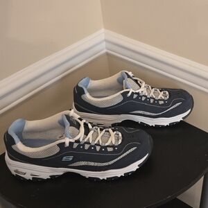 Skechers Navy and White D'Lites Sneakers